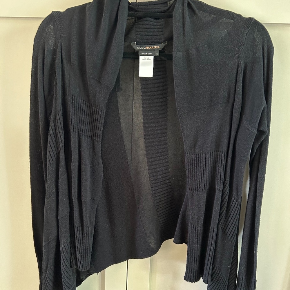 BCBG Max Azria Asymmetrical Black Sweater
